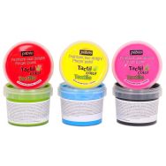 Ensemble 6 pots 100 ml gouache aux doigts textile Pebeo couleurs classiques