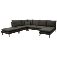 Ensemble canapé Riga tissu polyester chiné Taupe