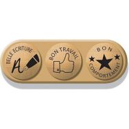 Ensemble de 3 tampons d'encouragement sur socle bois 10x3.5x2 cm