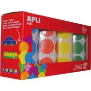 Ensemble de 4 rouleaux de gommettes géantes rondes en couleurs assorties