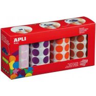 Ensemble de 4 rouleaux de gommettes rondes 20 mm couleurs assorties