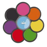 Ensemble de 8 tampons encreurs géants Ø 88 mm en couleurs assorties