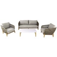 Ensemble détente Barbara alu heat/rope/coussins - chêne/beige