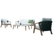 Ensemble détente Batz rope/alu coussins - oak/noir/blanc