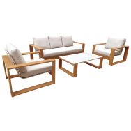 Ensemble détente Laser heat/alu coussins - beige/chêne/crème