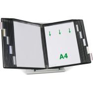 Ensemble pupitre A4 avec 20 poches noires+10 cavaliers 50mm