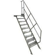 Escalier avec plateforme à 1 main courante - Tubesca