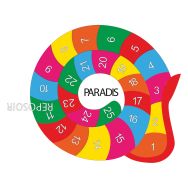 Escargot 25 chiffres couleur - avec primaire accroche