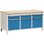 Etabli 3 tiroirs + 3 portes 1750750850 mm plateau multiplis ép 40 mm