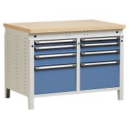 Etabli 8 tiroirs 1150 x 750 x 850 mm + plateau multiplis ép 40 mm