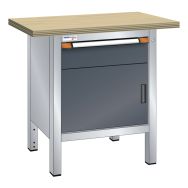 Établi compact multiplex 100x70x84 cm 1 porte battante 1 tiroir Thurmetall