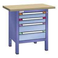 Établi compact multiplex 100x70x84 cm 4 tiroirs Thurmetall