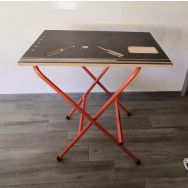 Établi de chantier pliant 60x80 3 hauteurs réglables