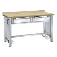 Établi mobile multiplex 150x70x87 cm 2 tiroirs (2x15)