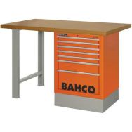 Établi plateau MDF 6 tiroirs orange 1800x750x1030mm