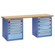 Etabli plateau multiplex prof. 70 cm haut. 84 cm 11 tiroirs