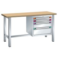 Etabli plateau multiplex prof. 70 cm haut. 84 cm 4 tiroirs