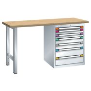 Etabli plateau multiplex prof. 70 cm haut. 84 cm 7 tiroirs