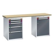 Etabli plateau multiplex prof. 70 cm haut. 94 cm 1 porte 7 tiroirs