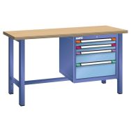 Etabli plateau multiplex prof. 70 cm haut. 94 cm 4 tiroirs