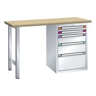 Etabli plateau multiplex prof. 70 cm haut. 94 cm 5 tiroirs