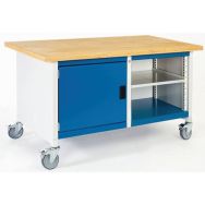Etablis roulant LxPxH 1500x750x840mm, 1 comp. 3 tablettes