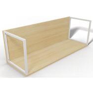 Etagère L120xP40xH40cm en métal blanc chêne clair
