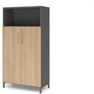 Étagère à 2 portes et socle en acier - 4 niveaux - Hammerbacher