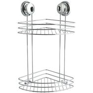 Etagère d'angle 2 niveaux ventouse chrome