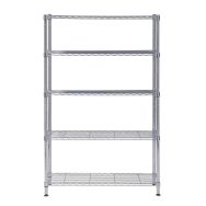 Etagère de rangement 5 niveaux 200x120 cm Fil métal chromé