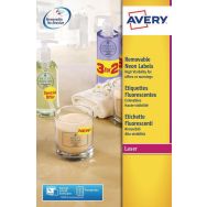 Étiquette fluorescente repositionnable Avery - Impression laser