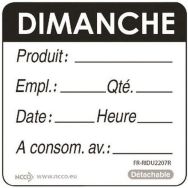 Etiquettes DLC ''jours de la semaine'' Matfer