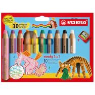 Etui 10 crayons woody 3 in 1 Edition 30 ans + taille-crayon