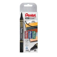 Etui 4 marqueurs pointe ogive Pentel N850