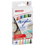 Etui 5 marqueurs Acrylic 5100 pastel pointe ogive