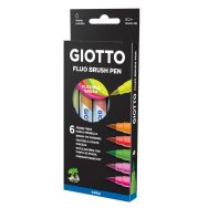 Etui 6 feutres pinceaux couleurs fluos