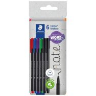 Etui carton 6 feutres triplus® fineliner 334 assortis