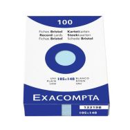 Étui de 100 fiches azur bristol uni non perforé 105x148mm