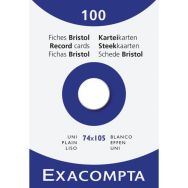 Étui de 100 fiches bristol uni non perforé - Exacompta