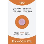 Étui de 100 fiches quadrillées 125x200mm assorties