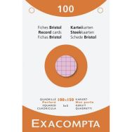 Étui de 100 fiches quadrillées perforées x10 assortis - Exacompta