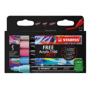 Etui de 5 feutres STABILO FREE acrylique - Set Candy