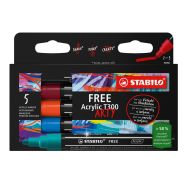 Etui de 5 feutres STABILO FREE acrylique - Set Urban