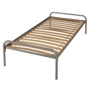 Evolution lit essentiel sommier lattes 90x200 cm Taupe