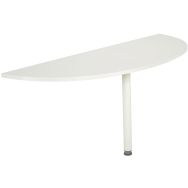 Extension 1/2 lune Linéo bleu argile L. 163 cm pied métal blanc