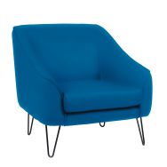 Fauteuil 1 place AYA pied Métal enduit PVC non feu M1 Pétrole