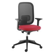 Fauteuil Alaia dos résille noire contact synchrone rouge