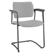Fauteuil Amets luge noir assise/dos tissu gris