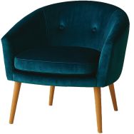 Fauteuil accueil Armand velours non feu océan