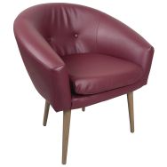 Fauteuil accueil Armand enduit PVC non feu Lie de Vin